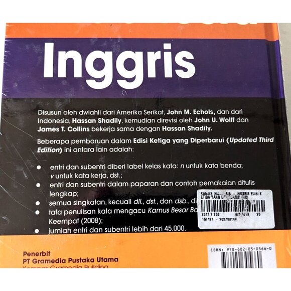 NEW Indonesian-English Dictionary J. Echols H. Shadily Hardcover Third Edition - Picture 6 of 8